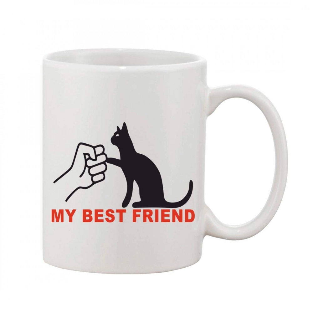 Generic Printed Ceramic Coffee Mug - 1 Pieces, White, 11oz - Image 2