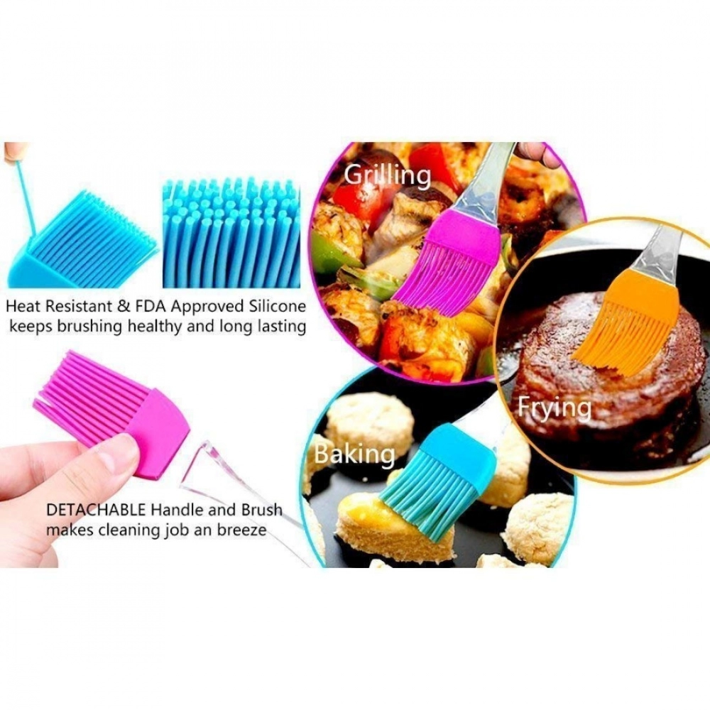 Generic Pack Of_10 Silicon Oil Basting Brush (Color: Assorted) - Image 2
