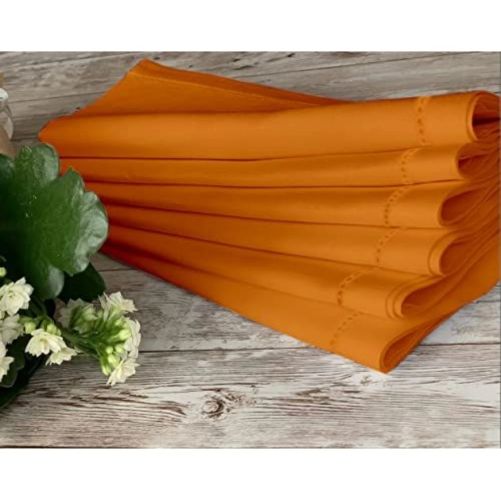 Generic Solid Cotton Napkins Sets ( Orange) - Image 2