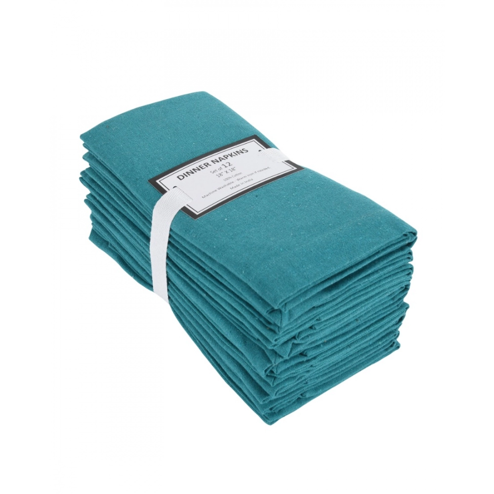Generic Solid Cotton Napkins Sets (Turquoise Blue) - Image 3