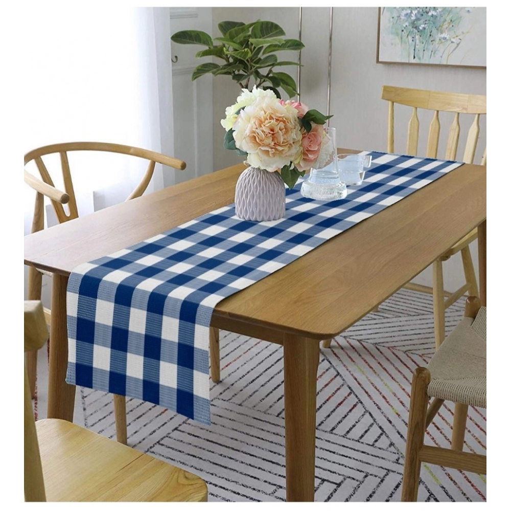 Generic Checked Cotton Table Runners (Royal Blue)