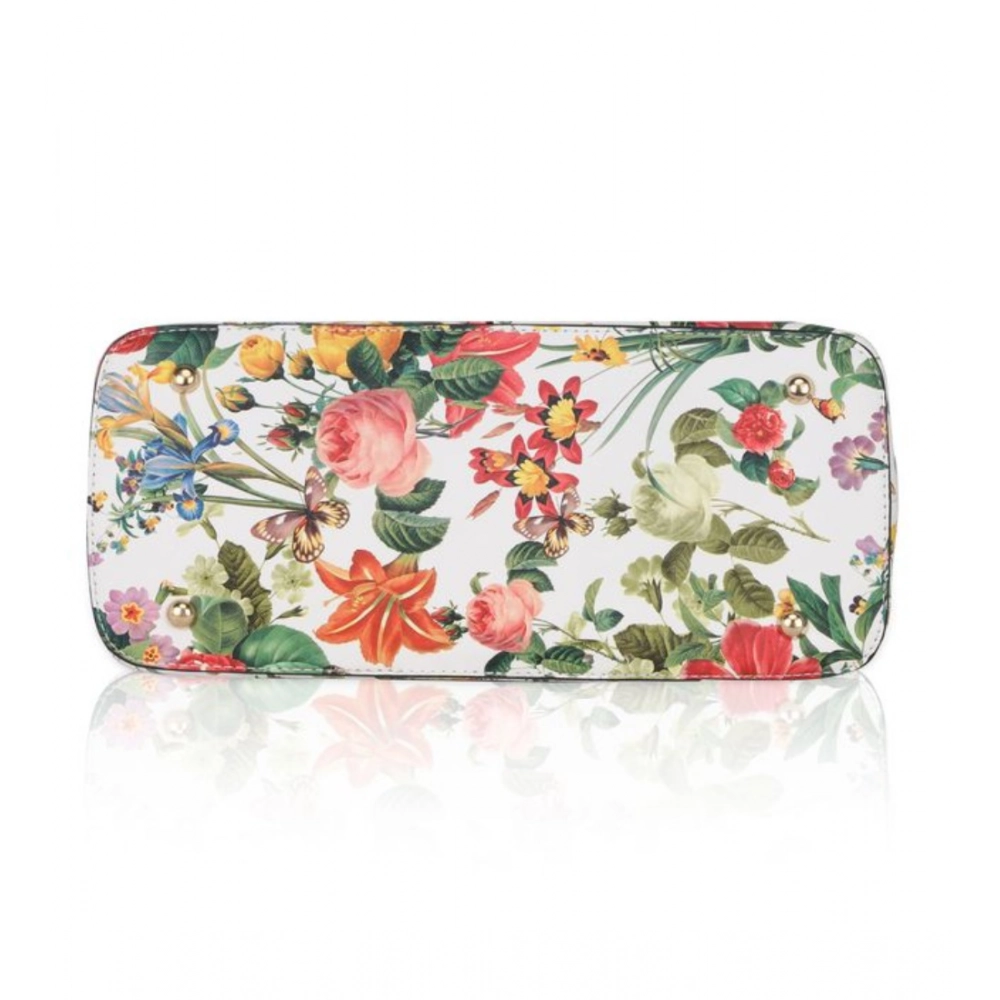 Generic Women's Faux Leather Printed Handheld Bag (White Orang) - Image 2