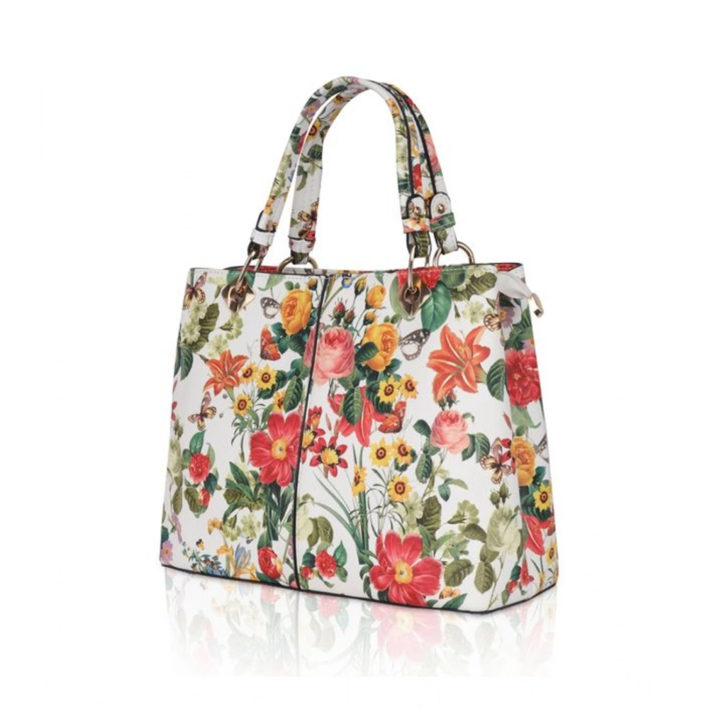 Generic Women's Faux Leather Printed Handheld Bag (White Orang) - Image 6