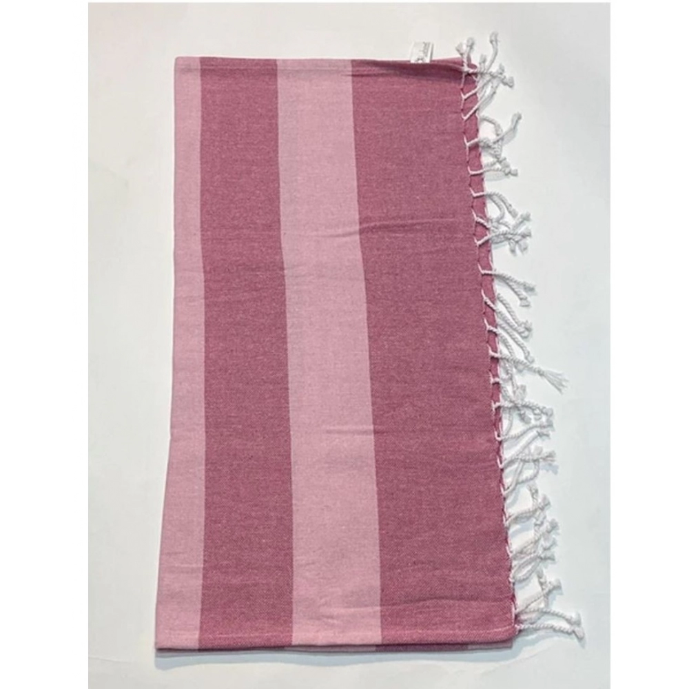 Generic Cotton Striped Bath Towels (Rose, Size: 30x59 In) - Image 3