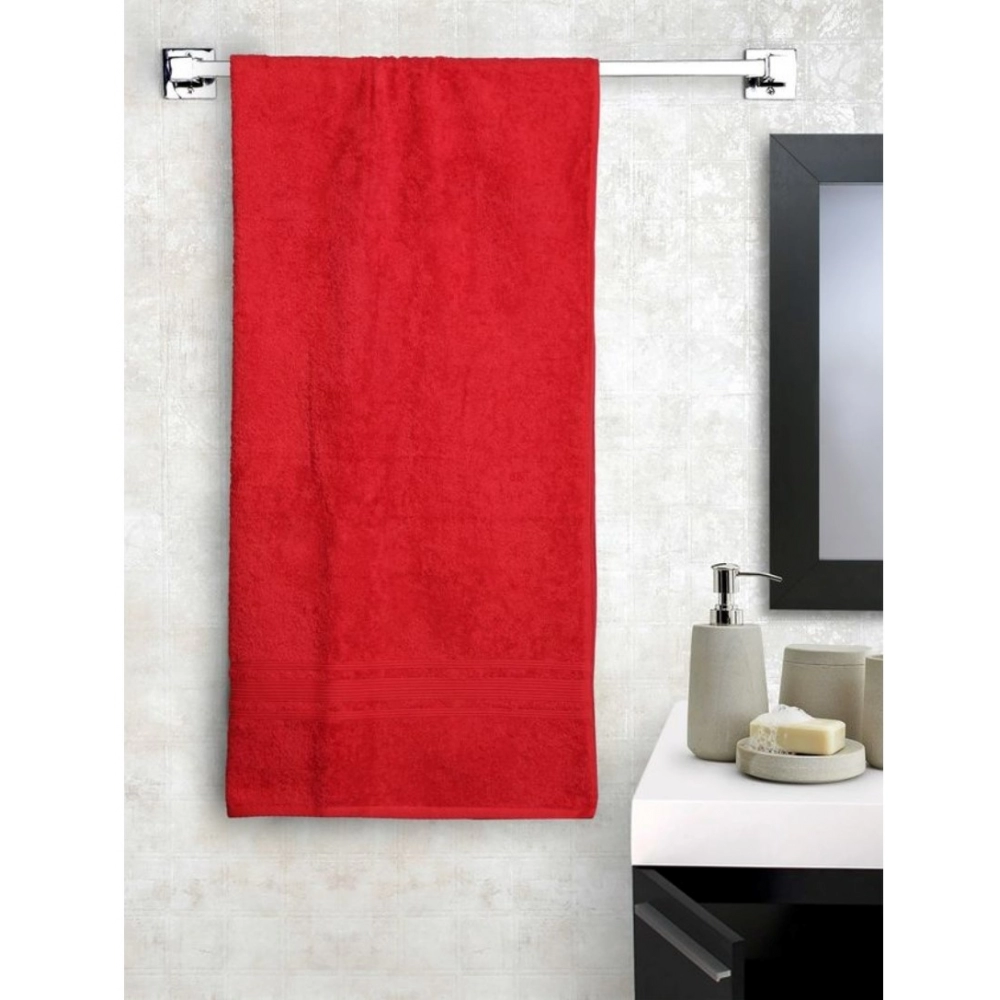 Generic Cotton Striped Bath Towels (Red, Size: 35x71 In) - Image 4
