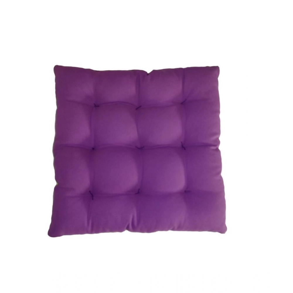 Generic Cotton Blended Solid Chair Cushions (Purple & Green, Size: 16x16 In) - Image 3