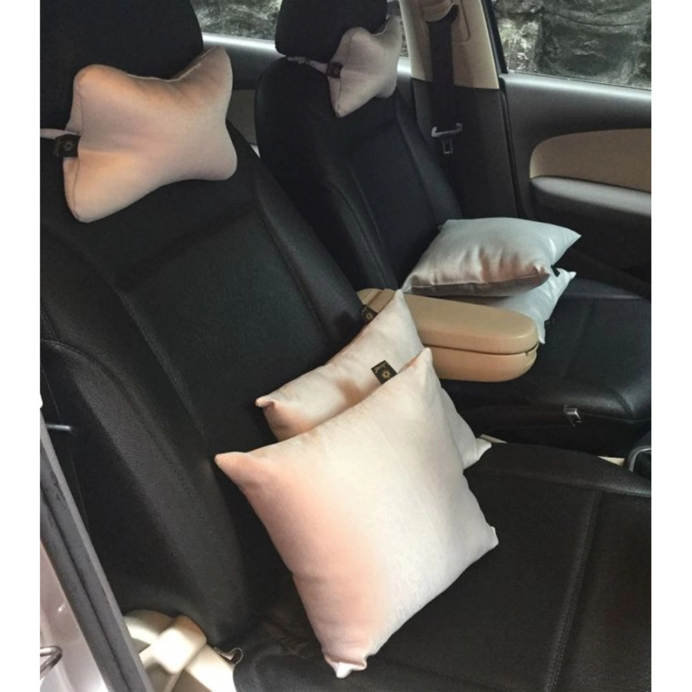 Generic Pack Of_6 Polyester Solid Car Pillow Sets (Grey, Size: 12x12 In) - Image 3