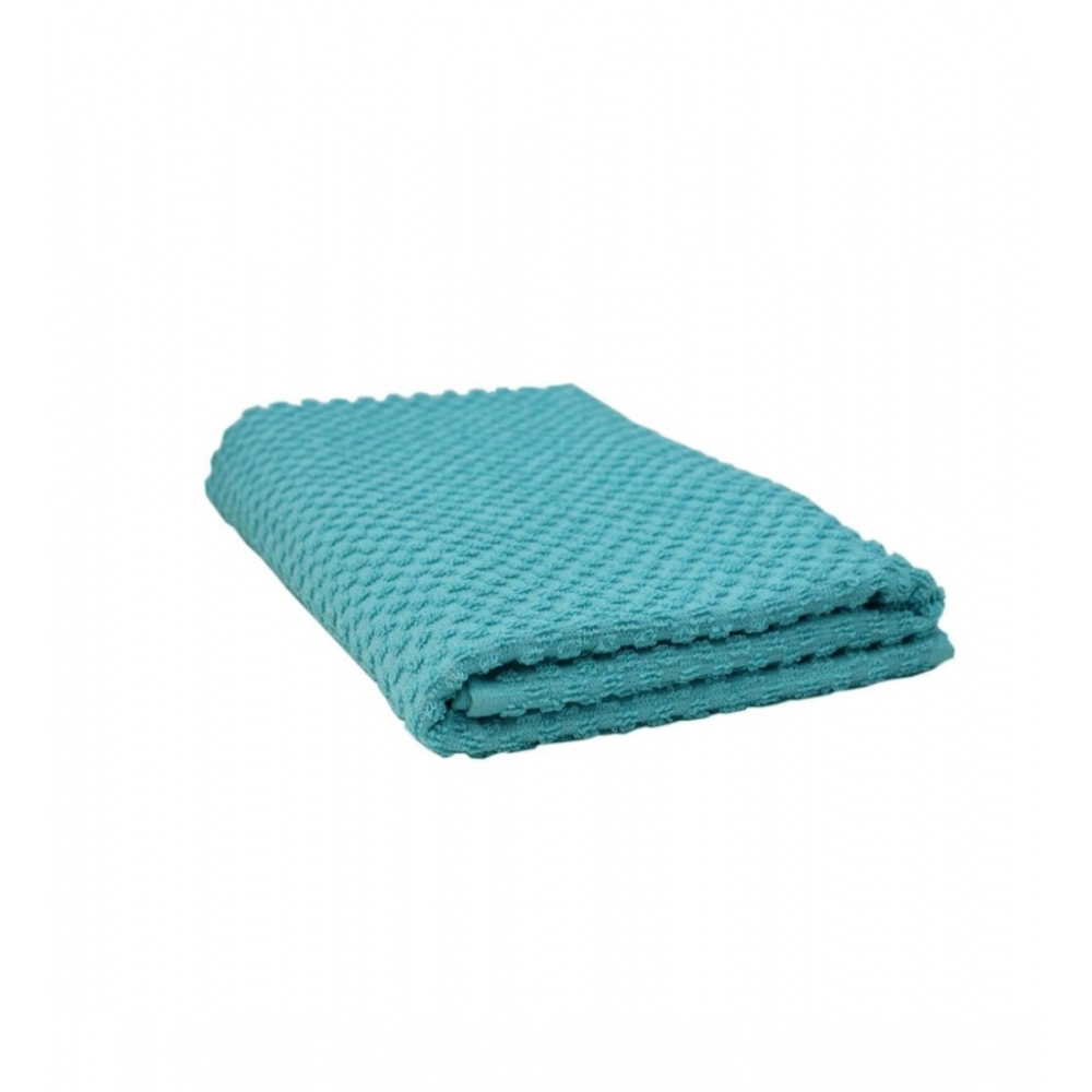 Generic Cotton Popcorn Weave Bath Towels (Aqua Blue, Size: 28x59 In)