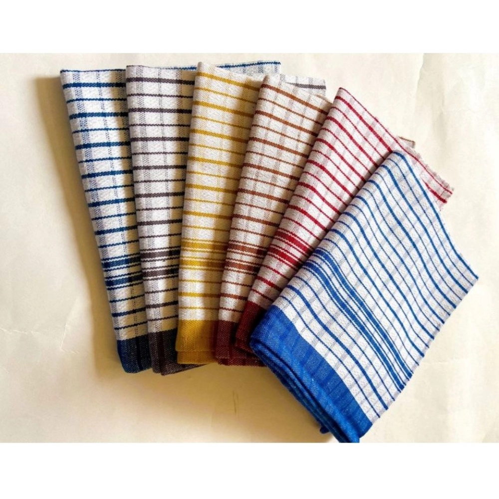 Generic Pack Of_6 Cotton Checkered Kitchen Towel Sets (Multicolor, Size: 18x28 In) - Image 3