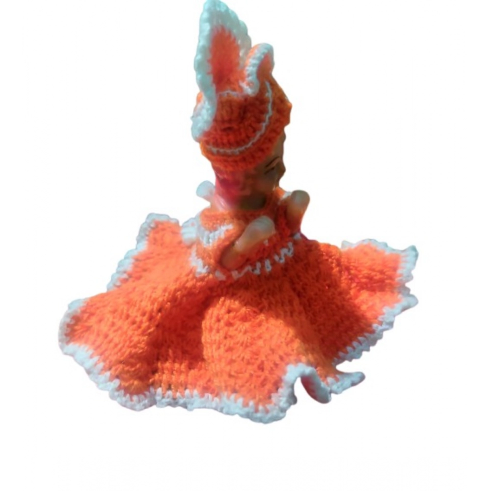 Generic Laddu Gopal Tharad Dress Size: 0 To 6 (Orange-White) - Image 3